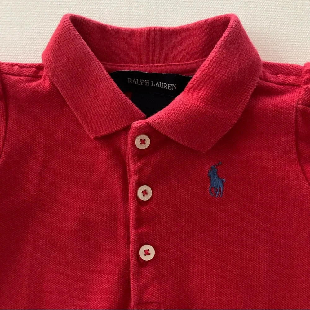 Ralph Lauren Baby Girl 12 Months Red Polo Ruffle Dress